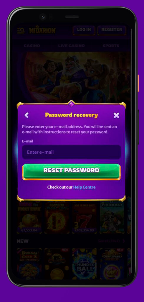 mobile reset password midarion